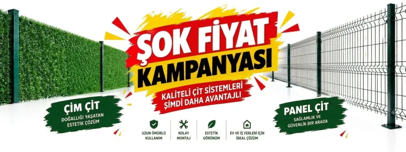 Şok fiyat kampanyası: kaliteli çim çit ve panel çit sistemleri şimdi daha avantajlı